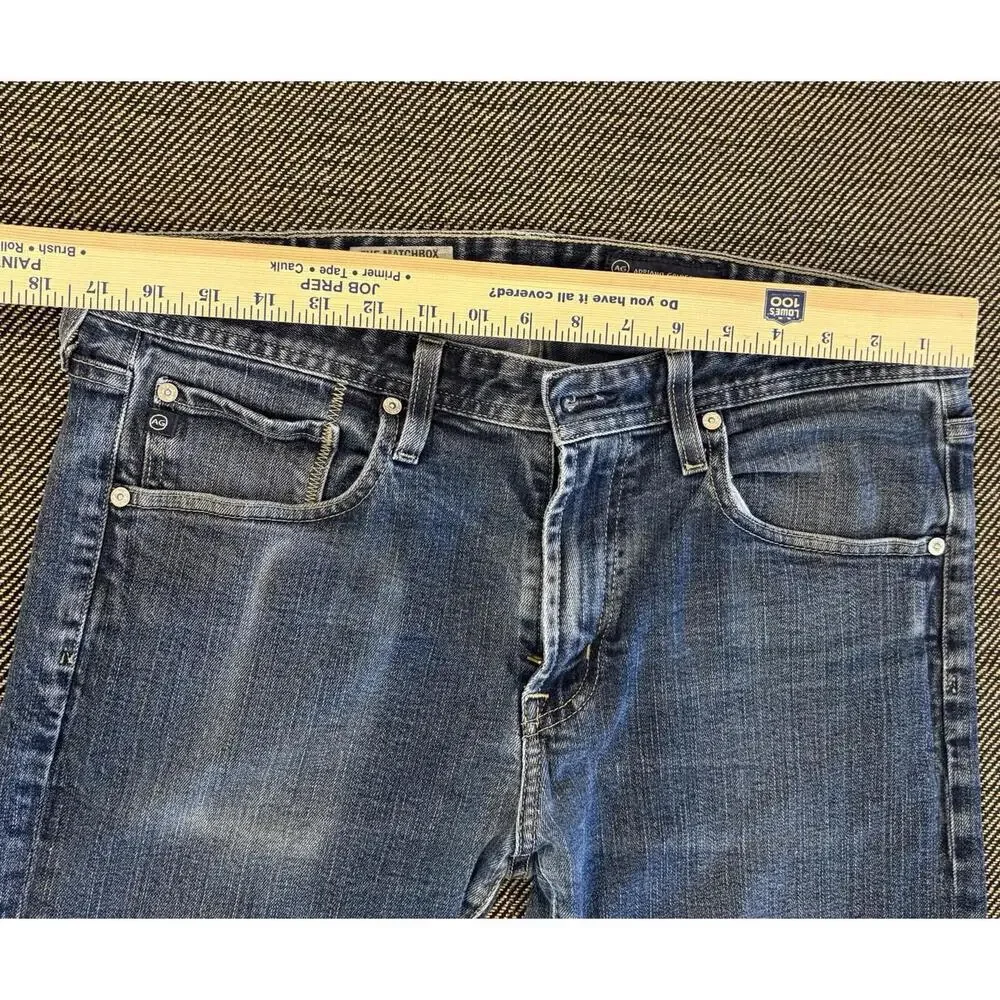 Adriano Goldschmied AG 34X34 The Matchbox Slim Straight Faded Blue Jeans - Picture 6 of 9